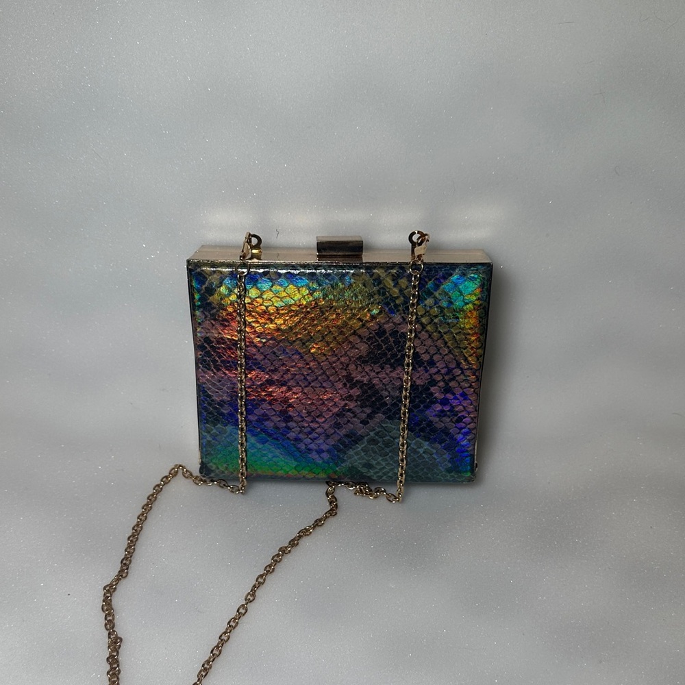 Natasha Couture Iridescent Chain Clutch
